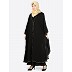 Double layered Kaftan abaya- Black